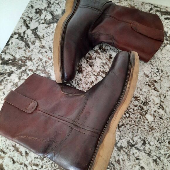RHINO REDDISH BROWN Men's LEATHER Work boots SIZE 7 - Picture 9 of 15